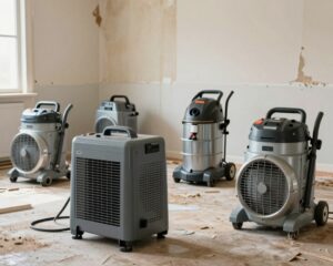 What equipment is used in water damage restoration