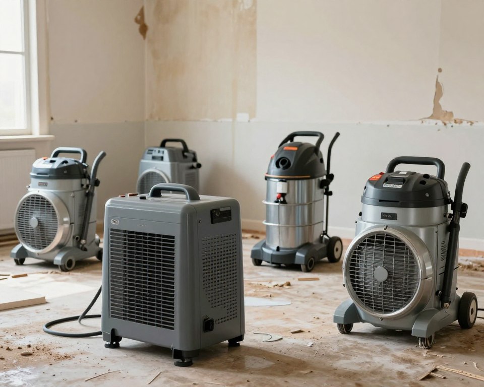 What equipment is used in water damage restoration