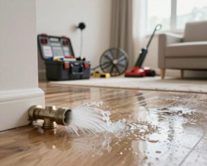 What should I do immediately after a pipe bursts in my home
