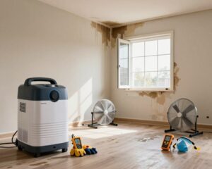 What steps are involved in the water damage restoration process