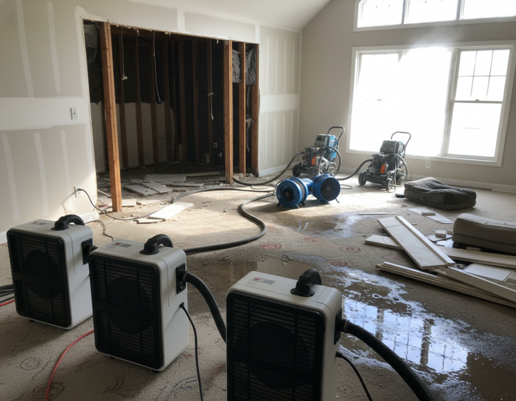 emergency water damage cleanup process