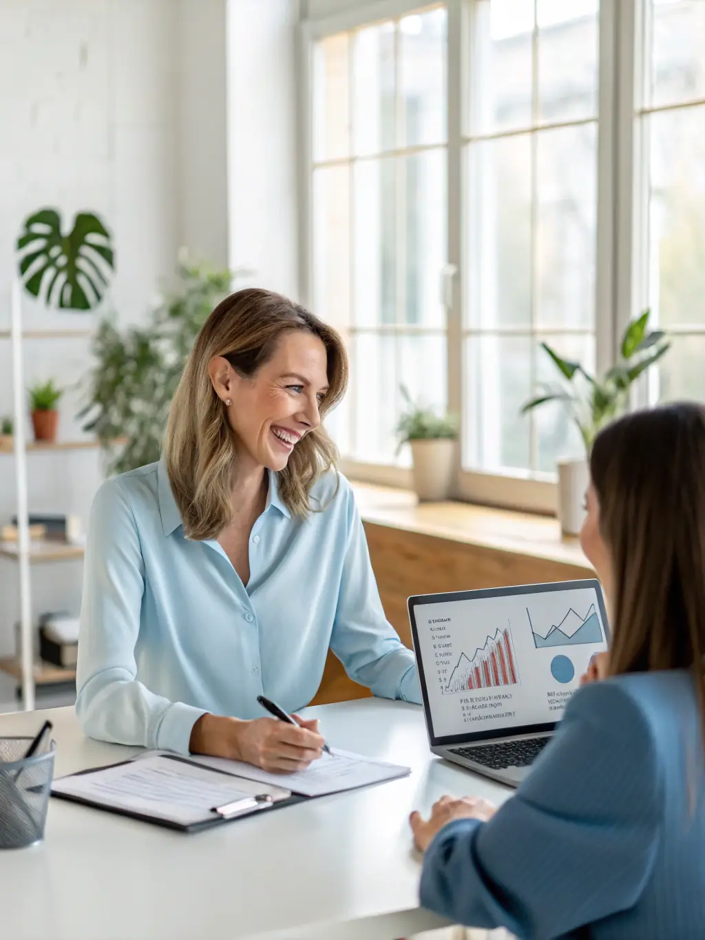 A photo of a Versatile Restoration Pros customer service representative assisting a client with their insurance claim over the phone.