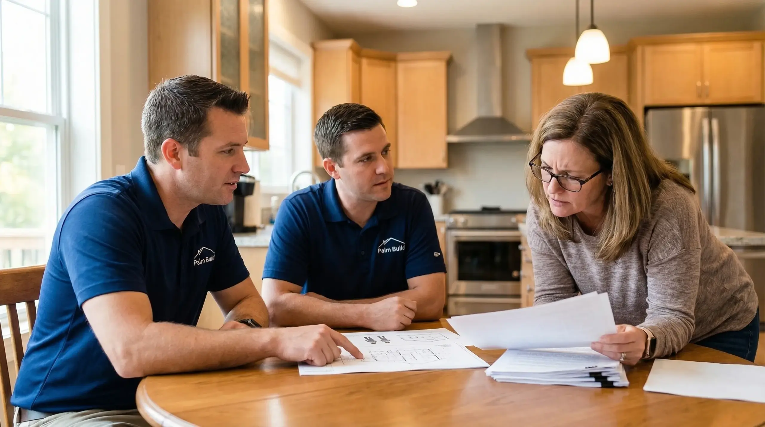 Insurance adjuster and restoration company working on claim