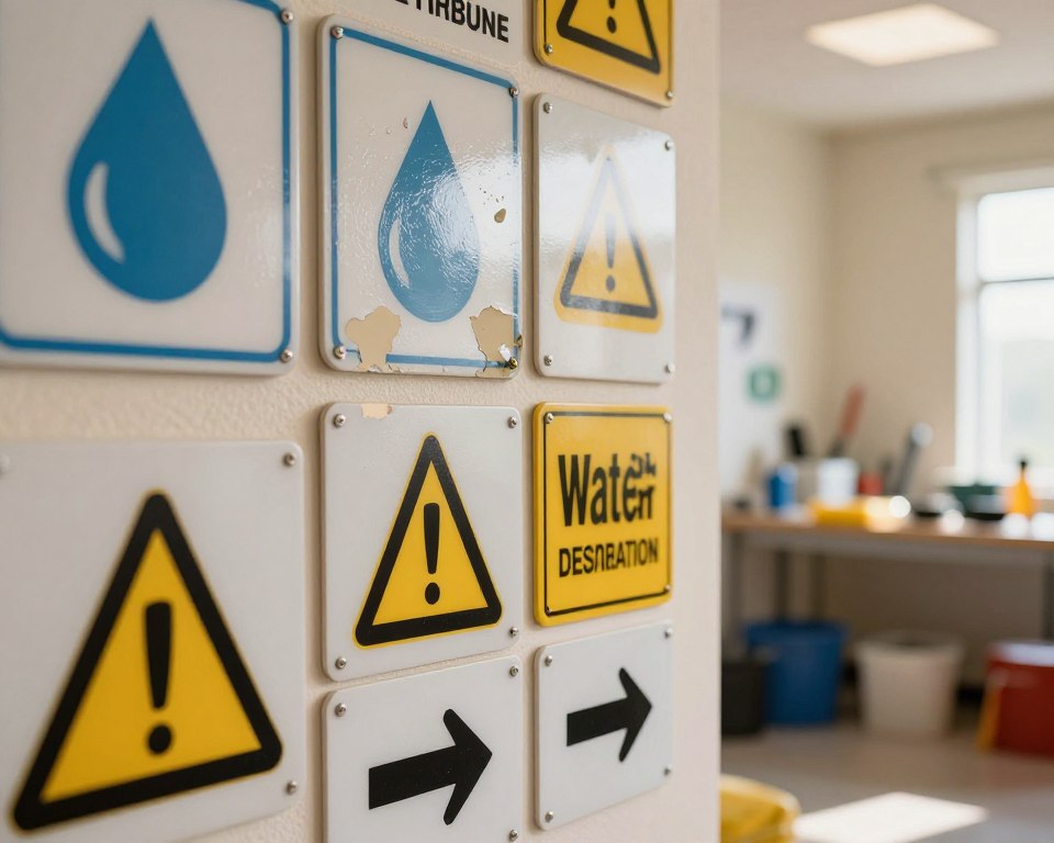 water damage restoration signs
